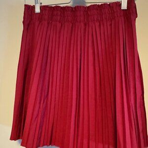 Shein Red Pleated Skirt | Size 12 | Like New